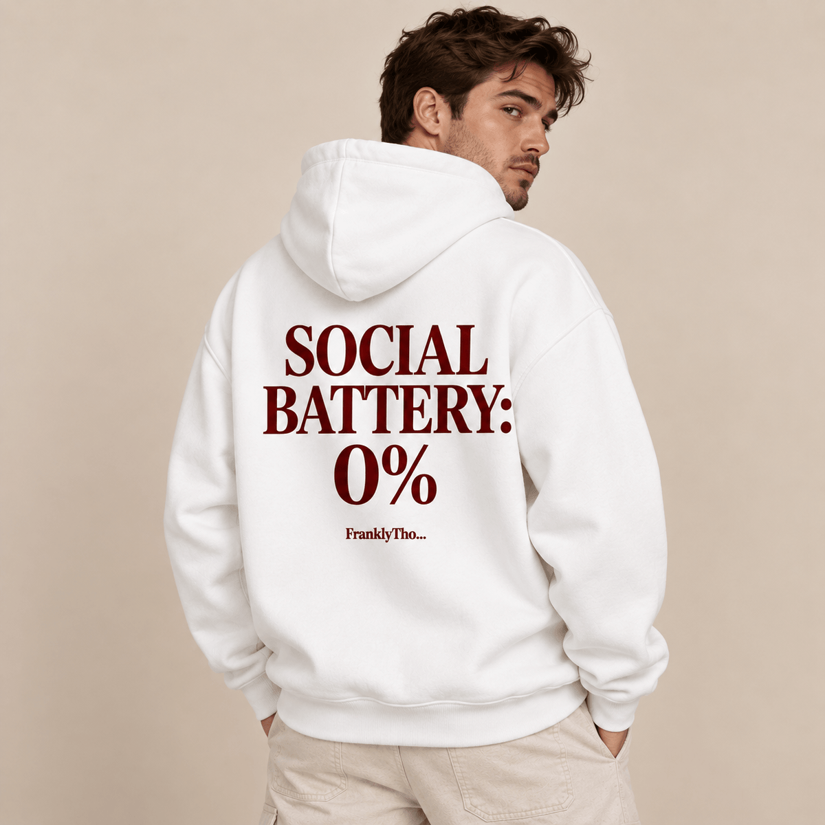 SOCIAL BATTERY 0%. Hoodie.